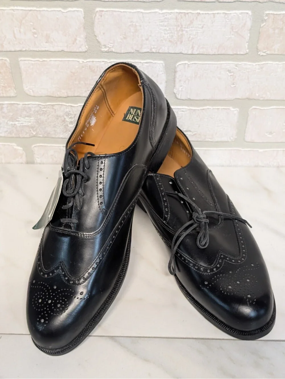 Nunn Bush Men's Black Leather Wingtip Dress Shoes Size 14 D